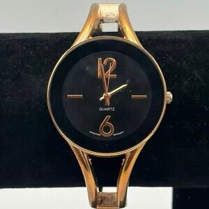 Gold & Black Charming Charlie Cuff Watch